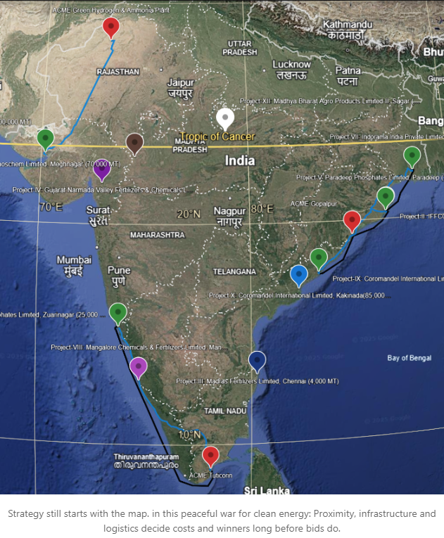 Logistics map illustrating ACME proximity advantage
