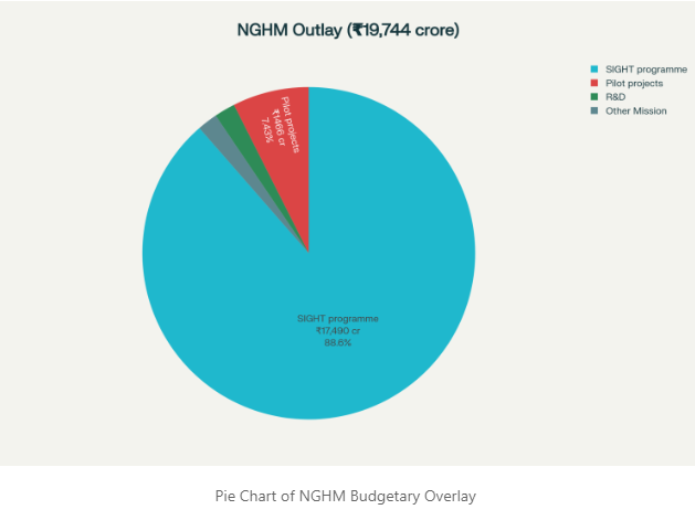 Pie chart of NGHM budgetary outlay