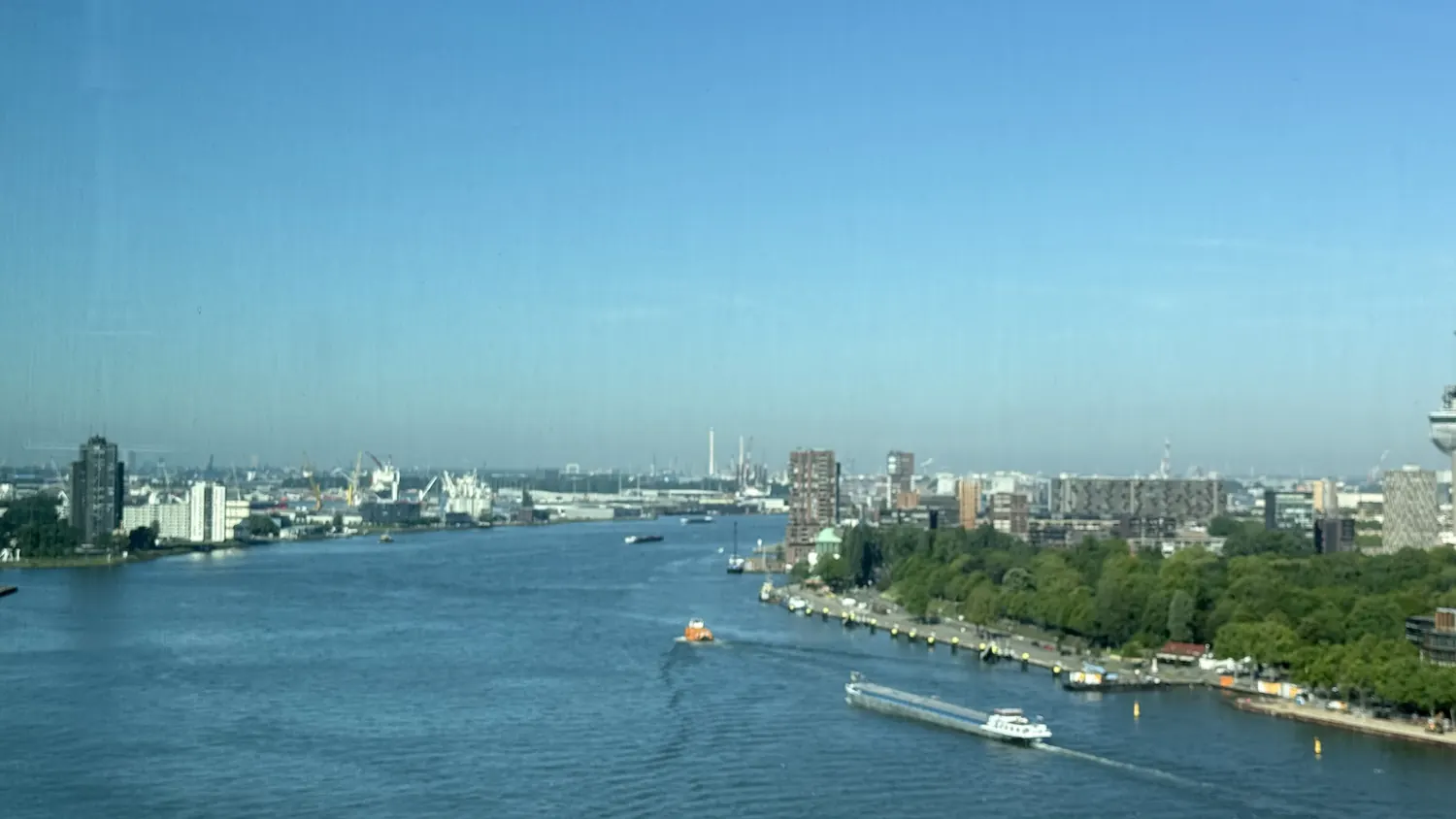The Port of Rotterdam seen from the port authority's office